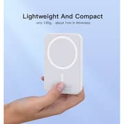 شاحن متنقل باور بانك 5000 مللي أمبير في الساعة يدعم ماج سيف وبلون أبيض موديل YP29 من يسيدو