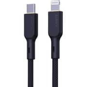 Aukey Nylon Braided USB-C To Lightning Cable 1m Black