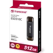 Transcend External SSD USB Type C/A 512GB Black TS512GESD310C