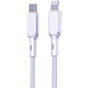 Aukey Nylon Braided USB-C To Lightning Cable 1.8m White
