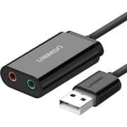 محول صوت خارجي بمنفذ USB وبطول 15 سم وبلون أسود من يوغرين