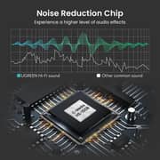 محول صوت خارجي بمنفذ USB وبطول 15 سم وبلون أسود من يوغرين