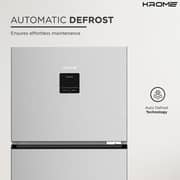 KROME 600L Top Mount Double Door Refrigerator Silver - KR-RFF600T
