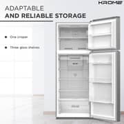 KROME 600L Top Mount Double Door Refrigerator Silver - KR-RFF600T