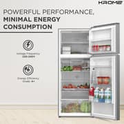 KROME 600L Top Mount Double Door Refrigerator Silver - KR-RFF600T
