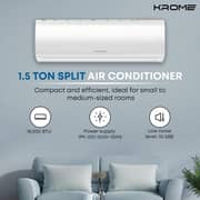 KROME 1.5 Ton Split Air Conditioner White - KR-AR18TT3