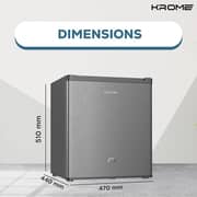 KROME 60L Single Door Refrigerator Silver - KR-RDC60H