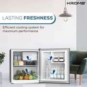 KROME 60L Single Door Refrigerator Silver - KR-RDC60H