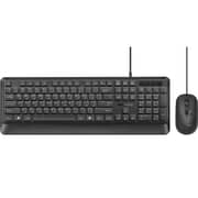 Promate Ergonomic Wired Keyboard And Mouse Combo Black