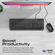 Promate Ergonomic Wired Keyboard And Mouse Combo Black