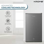 KROME 120L Single Door Refrigerator Inox Silver - KR-RDC120H