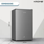 KROME 120L Single Door Refrigerator Inox Silver - KR-RDC120H