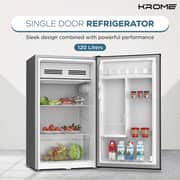 KROME 120L Single Door Refrigerator Inox Silver - KR-RDC120H