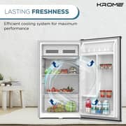 KROME 120L Single Door Refrigerator Inox Silver - KR-RDC120H