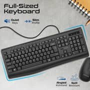 Promate Wired Keyboard And Mouse Combo Black