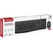 Promate Wired Keyboard And Mouse Combo Black