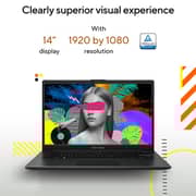 Asus Vivobook Go 14 (2022) Laptop - AMD Ryzen 5-7520U / 14inch FHD / 512GB SSD / 8GB RAM / Shared AMD Radeon Graphics / Windows 11 Home / English & Arabic Keyboard / Black / Middle East Version - [E1404FA-NK185W]