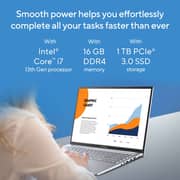 Asus Vivobook 16 (2023) Laptop - 13th Gen / Intel Core i7-13700H / 16inch WUXGA / 1TB SSD / 16GB RAM / Shared Intel Iris Xe Graphics / Windows 11 Home / English & Arabic Keyboard / Silver / Middle East Version - [X1605VA-MB211W]