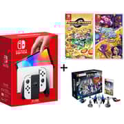 Nintendo Switch OLED 64GB White Middle East Version + Sushi Striker + DC SuperHero Girls + Starlink: Battle For Atlas