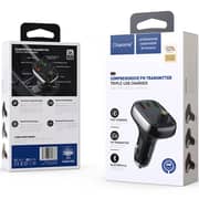 Charome Dual USB Car Charger With FM Transmitter Black