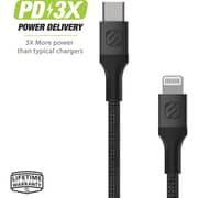 Scosche Strikeline USB-C To Lightning Charge And Sync Cable 4ft Black