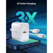 Ugreen PD Fast Charger UK With USB-C to Lightning Cable 1m White