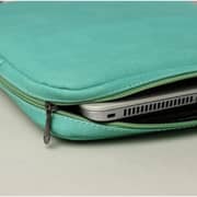 Dawenha LPT28 Hand Leather Laptob Sleeve  / two zippers /  hand / 3 layers protection /  Pistachio