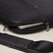 Dawenha LPT41 shoulder Leather Laptob Sleeve  / two zippers / spill-resistant /  hand / 3 layers protection /  Black