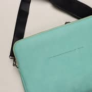 Dawenha LPT43 shoulder Leather Laptob Sleeve  / two zippers /  hand / 3 layers protection /  Pistachio