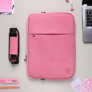 Dawenha LPT46 shoulder Leather Bag  two zippers - 3 layers protection / spill-resistant / dustproof / shockproof / Pinky