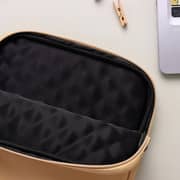 Dawenha LPT30 Hand Leather Bag  two zippers - 3 layers protection / spill-resistant / dustproof / shockproof / Latte