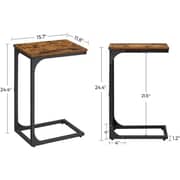 Mahmayi Slim End Sofa Table With Side Snack TV Tray