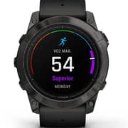 ساعة ذكية جارمين إيبكس برو الجيل الثاني موديل 010-02804-01 بلون رمادي كربوني - Sapphire Edition