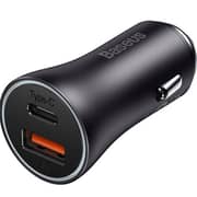 Baseus 60W Dual Fast Car Charger Dark Grey