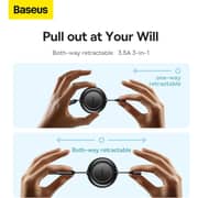 Baseus 3-in-1 USB To M+L+C Fast Charging Data Cable 1.1m Black