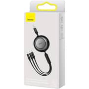 Baseus 3-in-1 USB To M+L+C Fast Charging Data Cable 1.1m Black