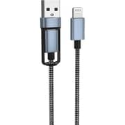 Go Des 2-in-1 Lightning To USB-A + USB-C Cable 1m Black