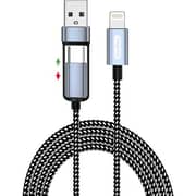 Go Des 2-in-1 Lightning To USB-A + USB-C Cable 1m Black