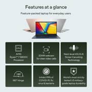 Asus Vivobook 15 (2021) Laptop - AMD Ryzen 7-5800H / 15.6inch FHD / 512GB SSD / 16GB RAM / Shared AMD Radeon Graphics / Windows 11 Home / English & Arabic Keyboard / Blue / Middle East Version -[M1502QA-EJ041W]