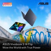 Asus Vivobook S 14 Flip 2-in-1 Convertible (2022) Laptop - 12th Gen / Intel Core i5-12500H / 14inch WUXGA / 512GB SSD / 16GB RAM / Shared Intel Iris Xe Graphics / Windows 11 Home / English & Arabic Keyboard / Blue / Middle East Version - [TP3402ZA-LZ357W]