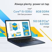 Asus Vivobook 14 (2023) Laptop - 13th Gen / Intel Core i5-1335U / 14inch FHD / 512GB SSD / 8GB RAM / Shared Intel UHD Graphics / Windows 11 Home / English & Arabic Keyboard / Blue / Middle East Version - [X1404VA-NK114W]