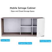 Mahmayi L Shaped Glass Executive Desk Table 75 x 320 x 180 cm - Light Beige