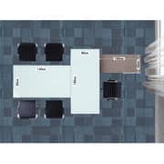 Mahmayi L Shaped Glass Executive Desk Table 75 x 320 x 180 cm - Light Beige