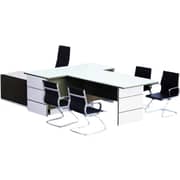 Mahmayi L Shaped Glass Executive Desk Table 75 x 320 x 180 cm