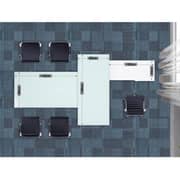 Mahmayi L Shaped Glass Executive Desk Table 75 x 320 x 180 cm