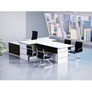 Mahmayi L Shaped Glass Executive Desk Table 75 x 320 x 180 cm