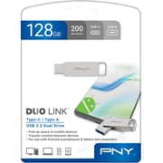 PNY DuoLink Dual Flash Drive USB3.2 128GB Silver P-FD1128DULINKTYC-GE
