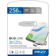 PNY DuoLink Dual Flash Drive USB3.2 256GB Silver P-FD1256DULINKTYC-GE