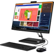 Lenovo IdeaCentre AIO 3 24ALC6 All-in-One (2023) Desktop - AMD Ryzen3-7330U / 23.8inch FHD / 256GB SSD / 8GB RAM / Shared AMD Radeon Graphics / Windows 11 Home / English & Arabic Keyboard / Black / Middle East Version - [F0G100WCAX]