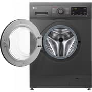 LG 8 kg Front Load Washing Machine with Direct Drive Motor, Black - F4J3TYG6J
